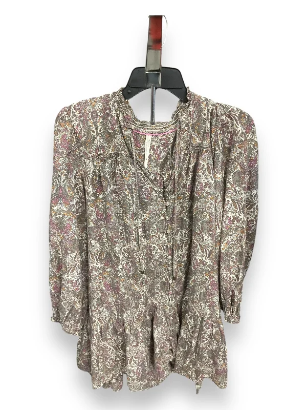 Dress Casual Short By Anthropologie In Floral Print, Size: Mp Linen floral dresses