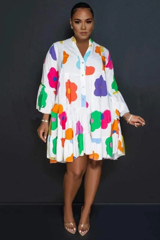 FLORAL BABYDOLL SHORT DRESS Cocktail floral dresses