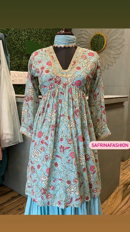 Floral Firoza peplum kurta dress Garden party floral dresses