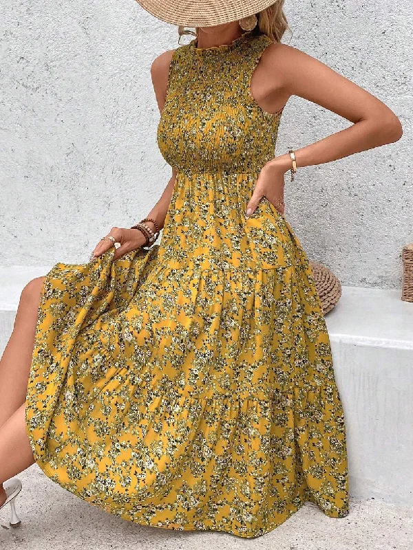 VCAY DITSY FLORAL PRINT RUFFLE HEM DRESS Tulle floral dresses