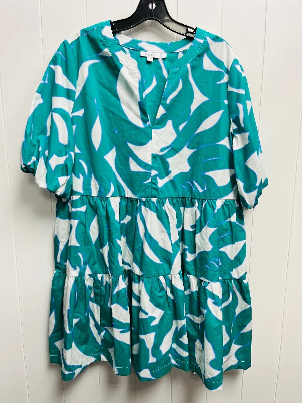 Dress Casual Short By Chicos In Blue & Green, Size: L Vintage Denim Skirt