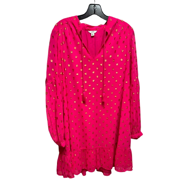 Dress Casual Short By Crown And Ivy In Gold & Pink, Size: L Summer Denim Mini