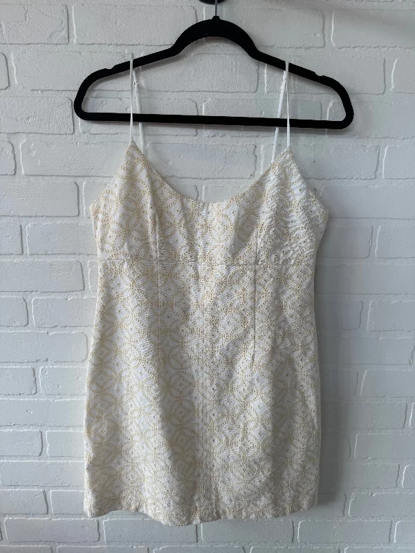 Dress Casual Short By Dee Elly In Cream & White, Size: M Basic Mini Skirt