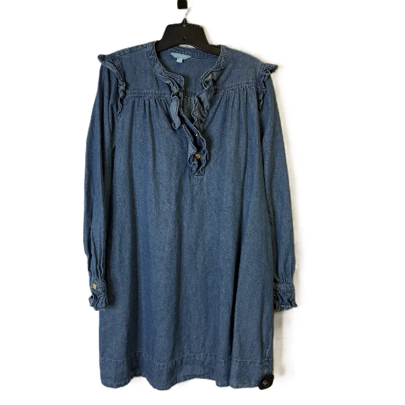 Dress Casual Short By Draper James In Blue Denim, Size: M A-line Denim Skirt