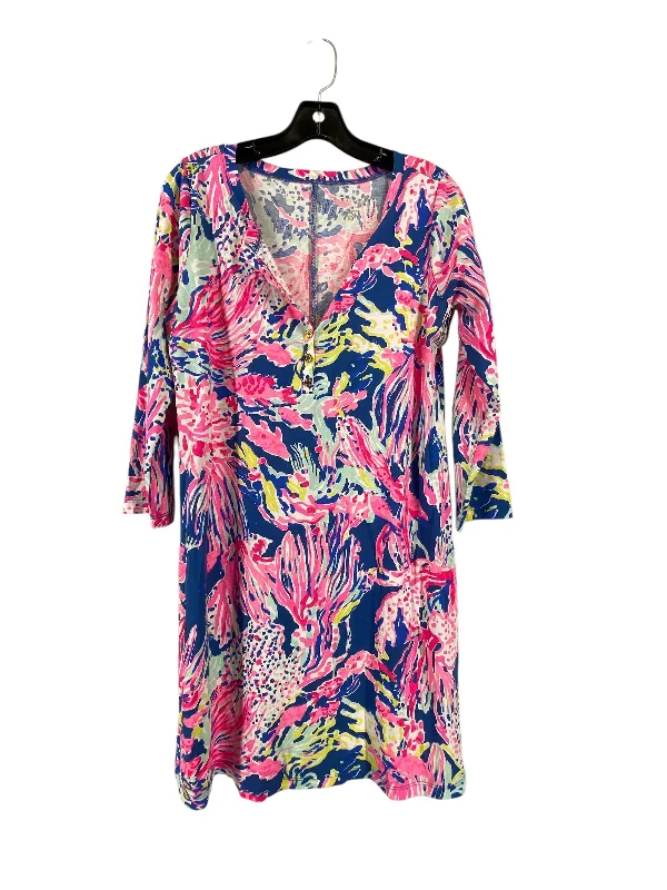 Dress Casual Short By Lilly Pulitzer In Multi-colored, Size: M Pleated Mini Denim