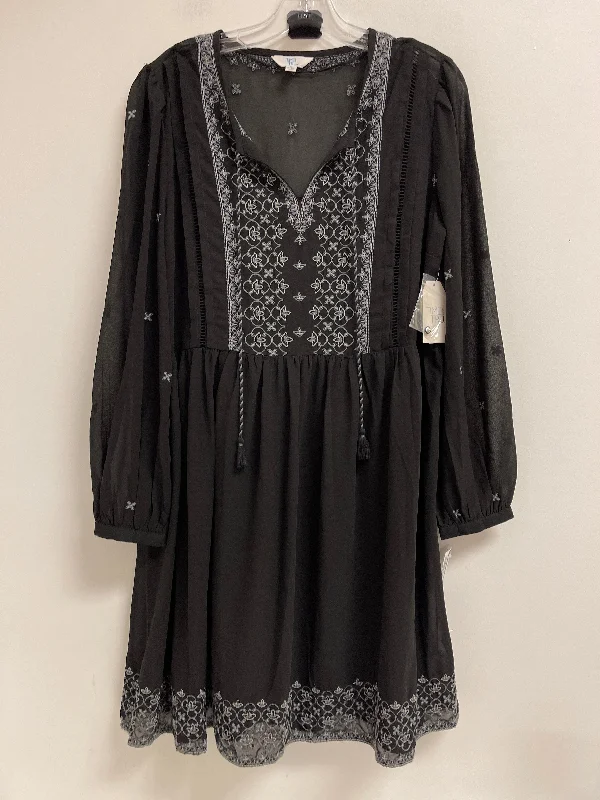 Dress Casual Short By Time And Tru In Black, Size: M Skirt with Buttons