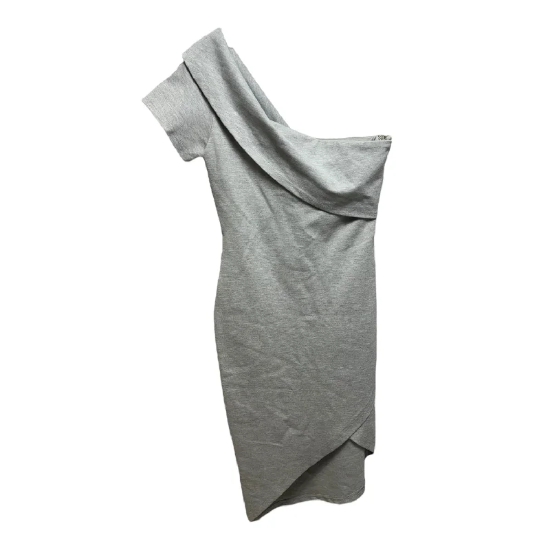 One Shoulder Dress Casual Short By Nude In Grey, Size: S Cozy Mini Skirt