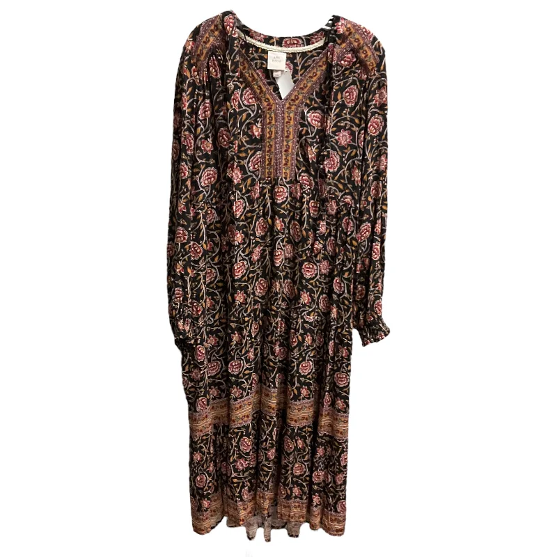 Dress Casual Maxi By Knox Rose In Floral Print, Size: Xl Soft Pleated Maxi