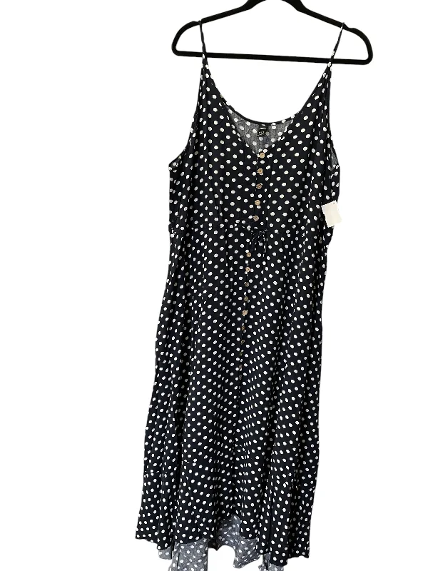 Dress Casual Maxi By Shein In Polkadot Pattern, Size: Xl Front Slit Skirt