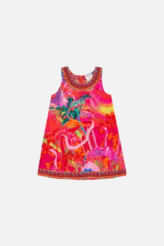 KIDS SHIFT DRESS 4-10 FLIGHT OF THE FLAMINGO A-line unclassified dresses