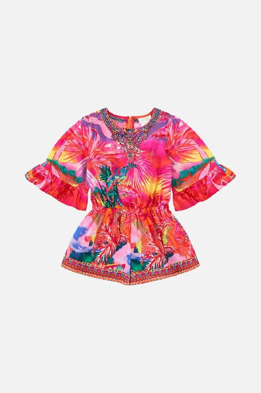 KIDS PLAYSUIT WITH FRILL SLEEVE 4-10 FLIGHT OF THE FLAMINGO Neutral tone unclassified dresses