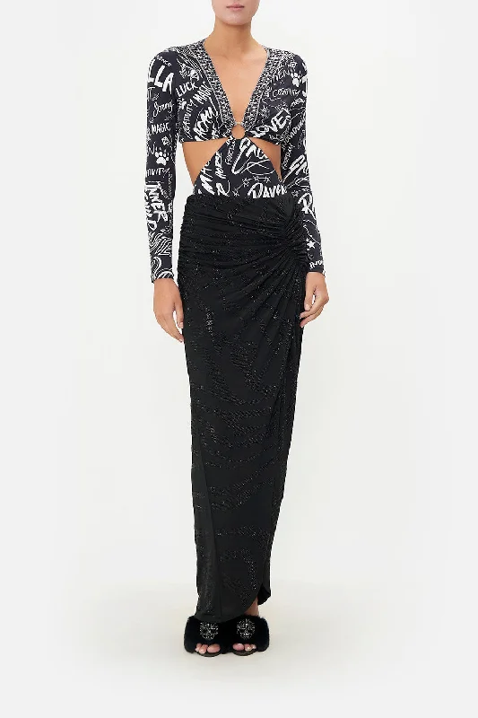 CUT OUT BODYSUIT WITH TRIM SPIRIT SCRIBBLE Wedding guest unclassified dresses