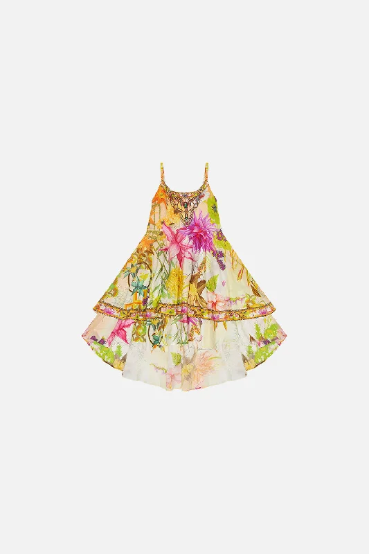 KIDS ROUND NECK TIERED DRESS  4-10 HOW DOES YOUR GARDEN GROW High-low unclassified dresses