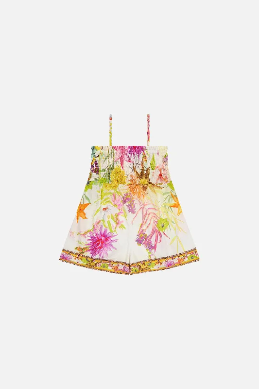 KIDS PLAYSUIT WITH SHIRRING 4-10 HOW DOES YOUR GARDEN GROW Fall unclassified dresses