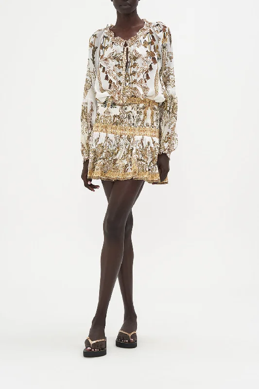 RAGLAN BLOUSE WITH CENTRE FRONT RUFFLE ROAD TO RICHESSE Date night unclassified dresses