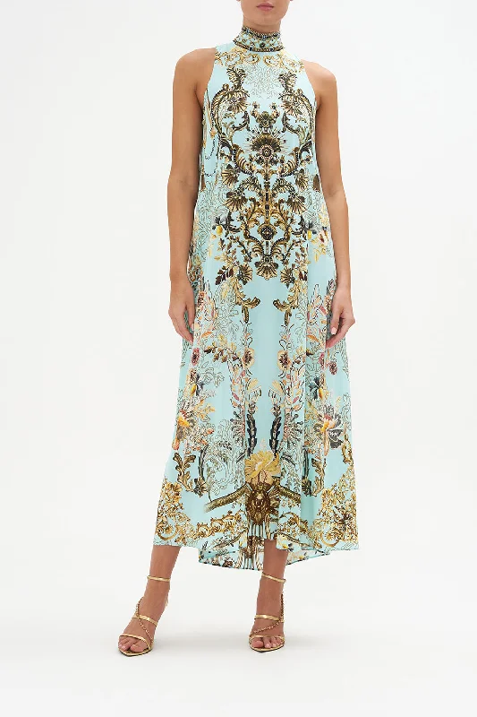 HIGH NECK DRESS WITH BACK NECK TIE ADIEU YESTERDAY Plus size unclassified dresses
