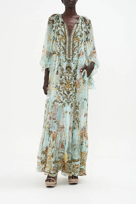 WIDE SLEEVE GATHERED DRESS ADIEU YESTERDAY Chiffon unclassified dresses