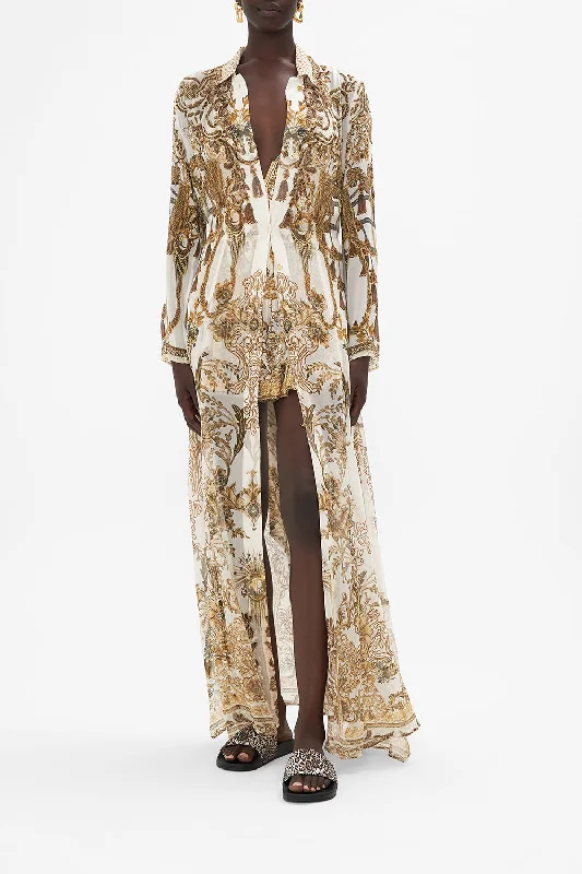 PRINTED TRENCH ROAD TO RICHESSE Satin unclassified dresses
