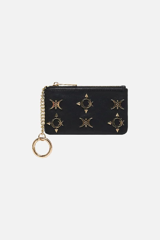 ZIPPED CARDHOLDER POUCH SOLID BLACK Casual unclassified dresses