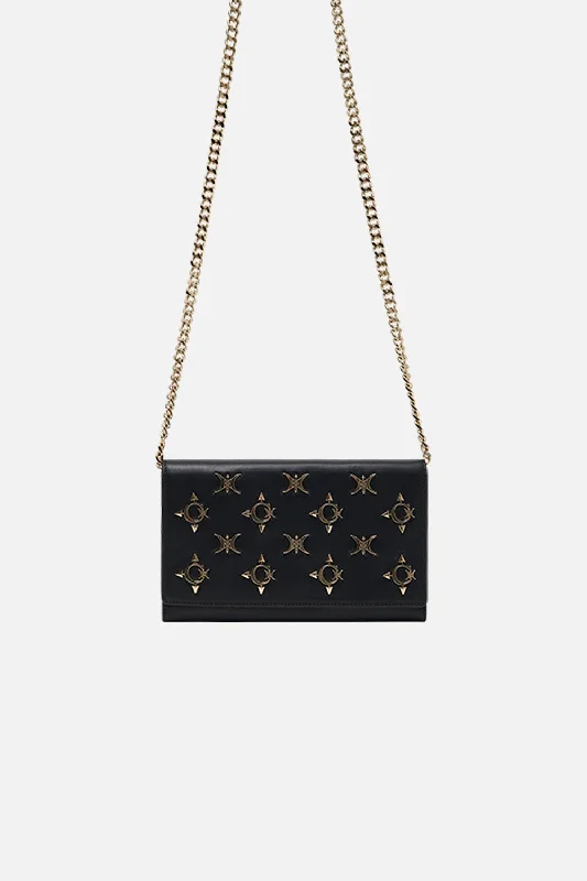 CHAIN FLAP CROSSBODY SOLID BLACK Chic unclassified dresses