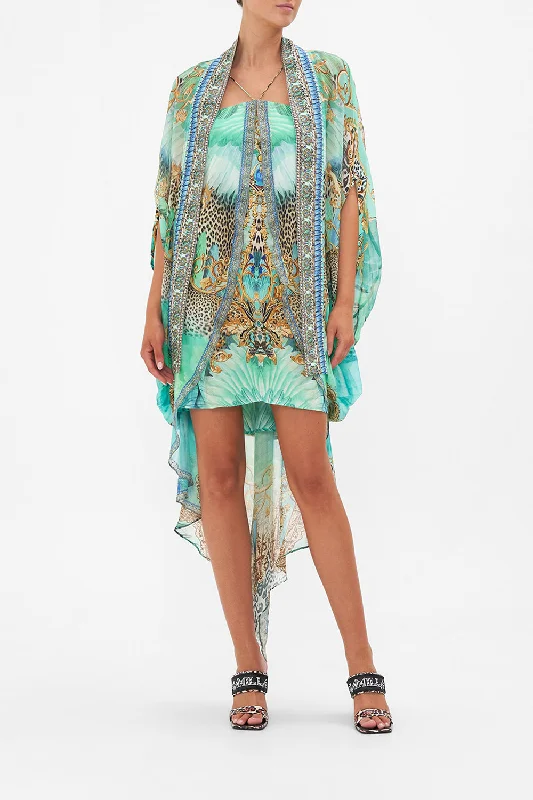 OPEN FRONT CARDI CAPE LAY OF THE LAND One-shoulder unclassified dresses