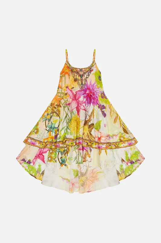 KIDS ROUND NECK TIERED DRESS  12-14 HOW DOES YOUR GARDEN GROW Off-shoulder unclassified dresses