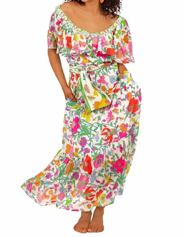 Arles Dress - Birds And Bees In Brights Sleeveless unclassified dresses