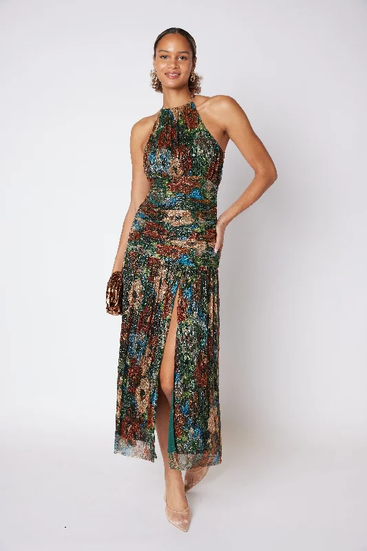 Blaine High Neck Pleated Dress Comfortable unclassified dresses