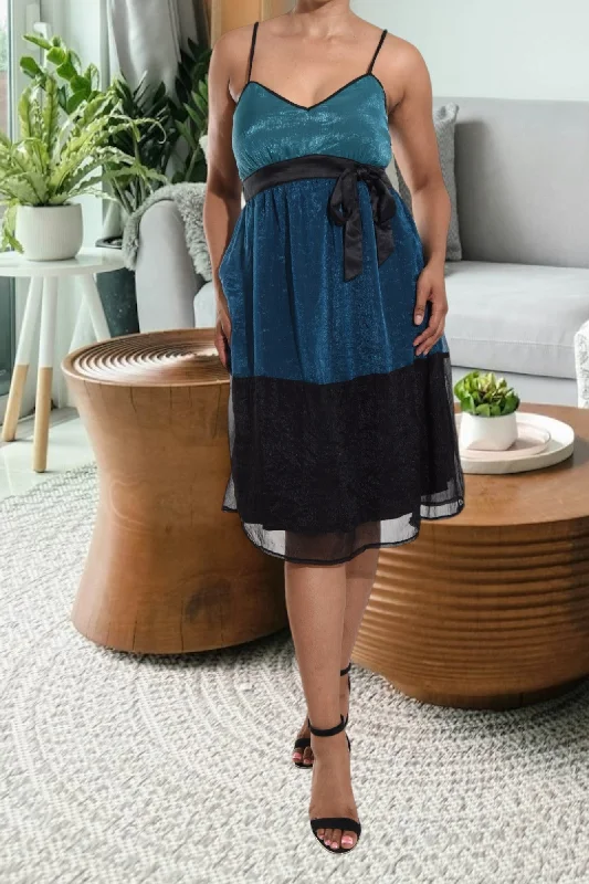 Blue Two Tone Strappy Dress Club unclassified dresses