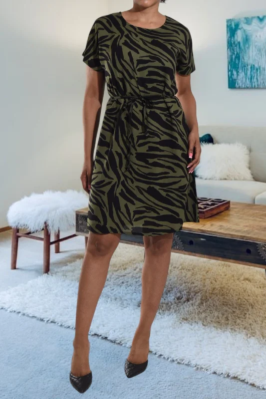 Dark Green Tie Front Dress Formal unclassified dresses