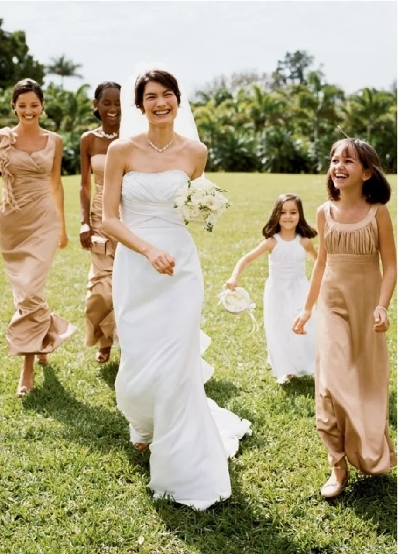 David's Bridal Mikado Gown with Ruffle Back Style T9938 Sequin unclassified dresses