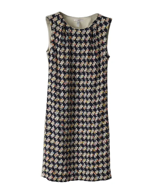 Erdem Sleeveless Tweed Sheath Dress in Multicolor Polyester Off-shoulder unclassified dresses