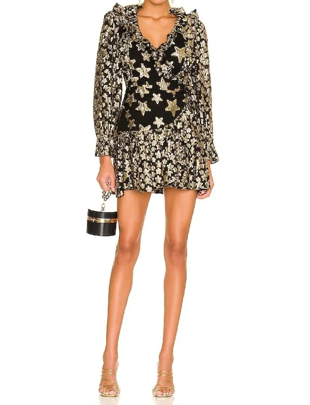 Findlay Wrap Dress In Black Denim unclassified dresses