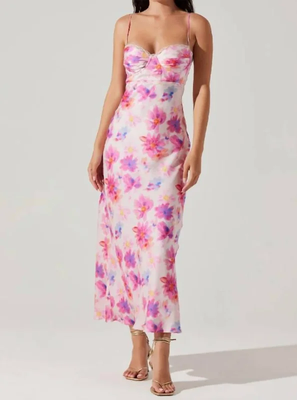 Florianne Dress In Pink Multi Comfortable unclassified dresses