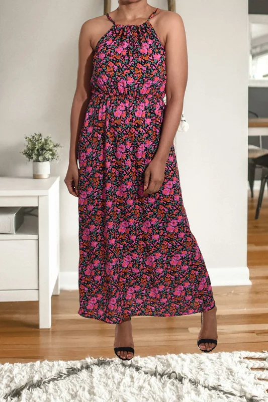 Cerise Flower Strappy Dress Vintage unclassified dresses