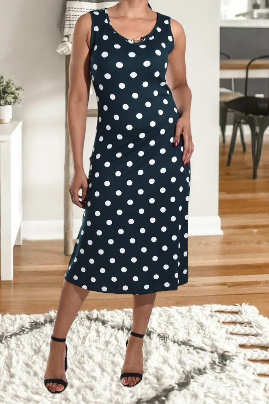 Emerald Green Polka Dot Crew Neck Dress Luxury unclassified dresses