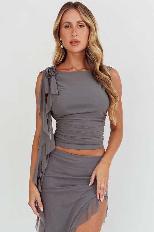 Hallucination Rosette Ruffle Top Cement Tulle unclassified dresses