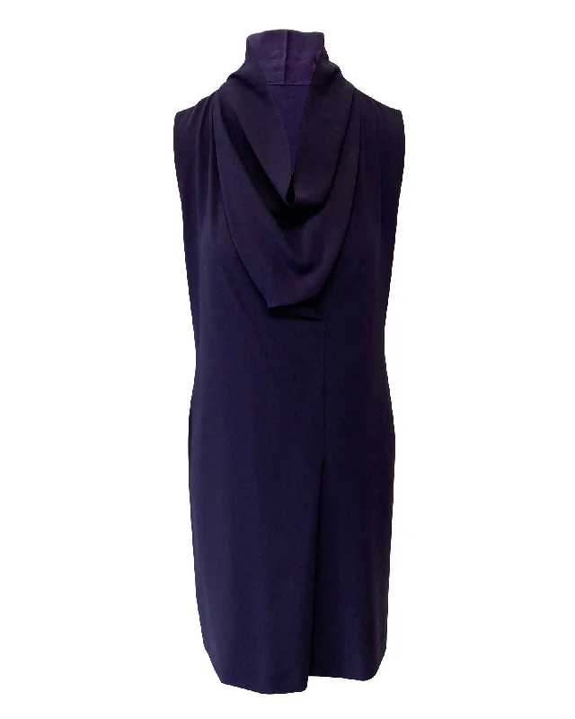 Joseph Cowl Neck Dress in Purple Crepe Pastel unclassified dresses