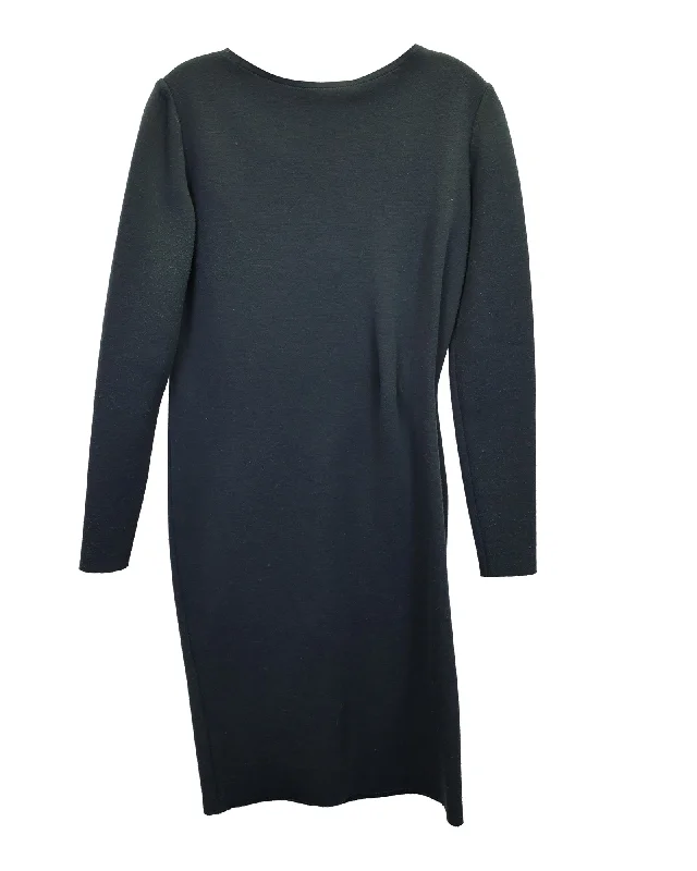 Lanvin Jersey Dress with Pin Detail in Green Wool Trendy unclassified dresses