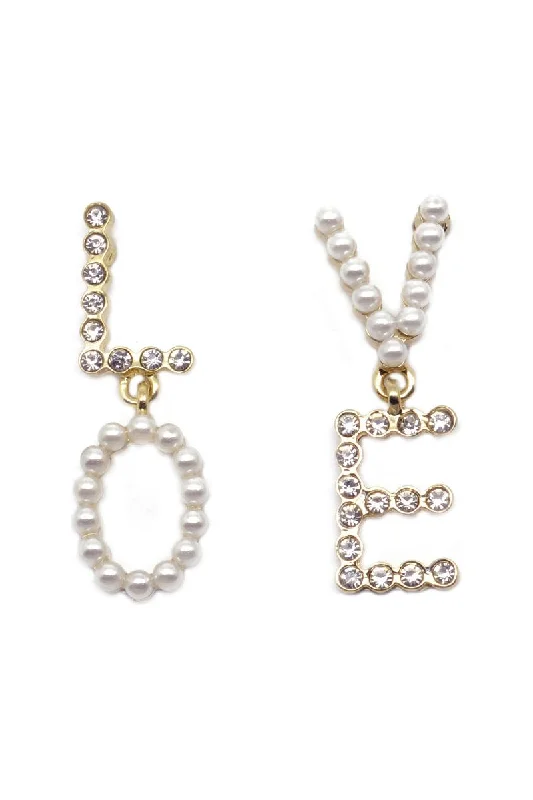 Last True Angel LOVE Drop Earring In Pearl And Gold Best-selling unclassified dresses