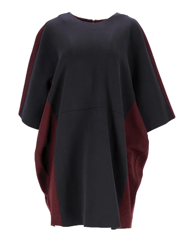 Marni Tunic Dress in Navy Blue and Burgundy Acrylic Cocktail unclassified dresses