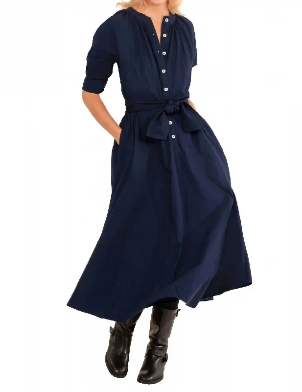 Martha Dress In Navy Blue Stretchy unclassified dresses