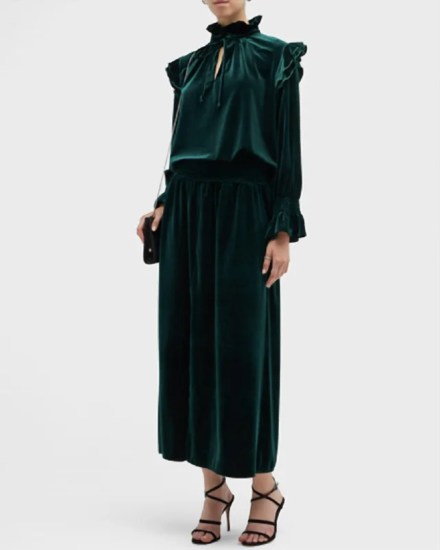 Mary Jane Whisper Velvet Dress In Forest Green Unique unclassified dresses