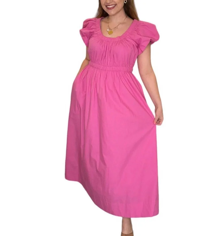 Melanie Dress In Poplin Orchid Dark color unclassified dresses