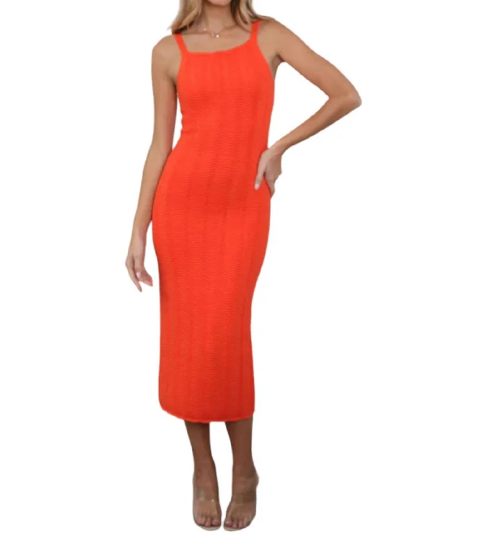 Melody Knit Dress In Orange Chic unclassified dresses