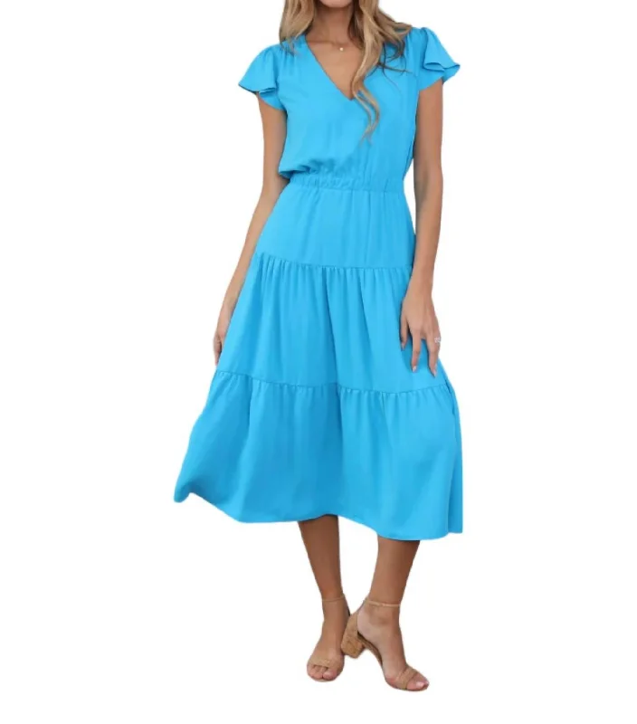 Meredith Dress In Safari Blue Wrap unclassified dresses