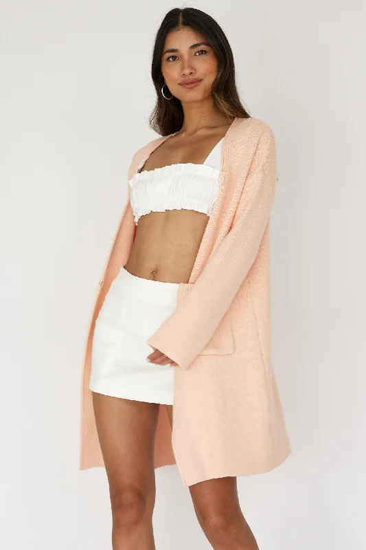 On Point Pocket Cardigan Pink Monochrome unclassified dresses