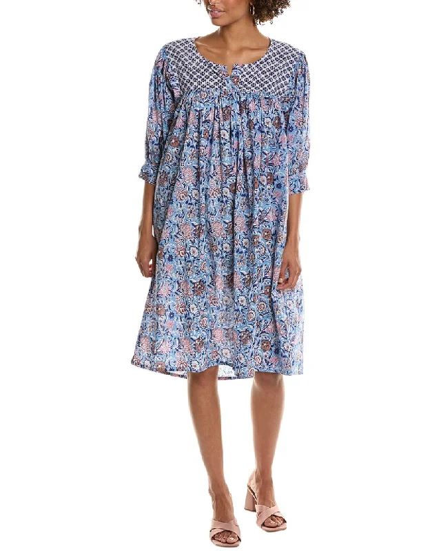 Pomegranate Split Neck Shift Dress Printed unclassified dresses