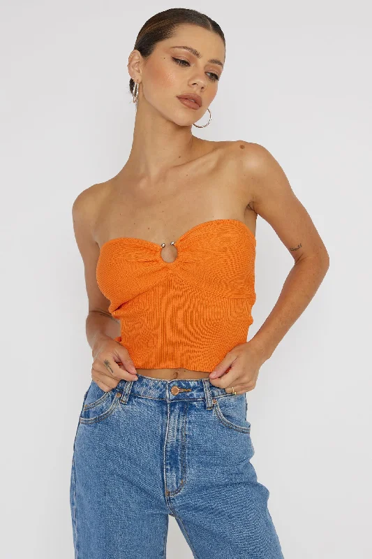 Real Talk Sweetheart Neckline Top Orange Elegant evening unclassified dresses