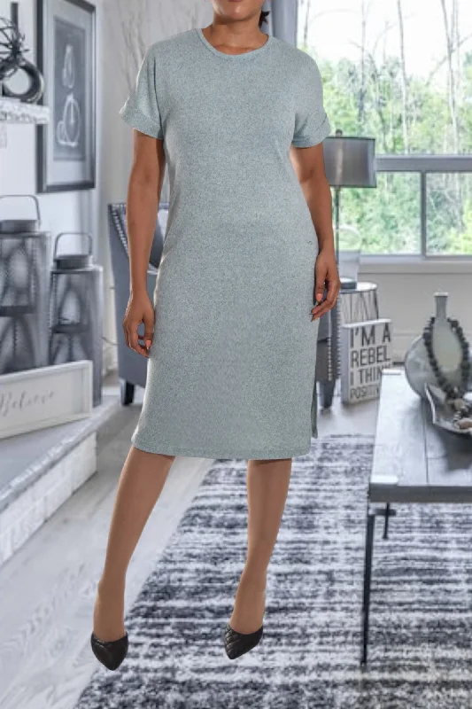 Sage Roll Sleeve Dress Affordable unclassified dresses